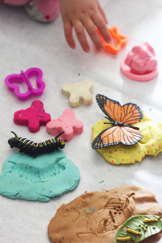 life cycle of a butterfly impressions in playdoh toys